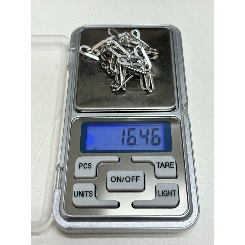 Sterling Silver Rectangular Link Chain Necklace S… - image 6